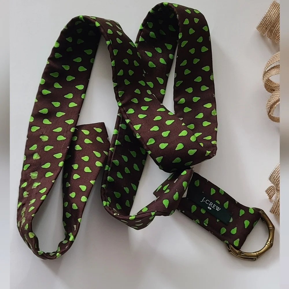 J. Crew 100% Silk‎ belt Brown green size s m